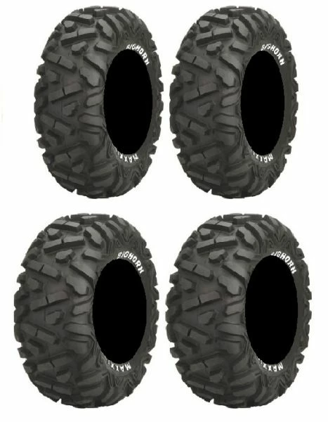 Full Set Of Maxxis BigHorn Radial 27x9-12 And 27x12-12 ATV Tires (4) 3 Full Set Of Maxxis BigHorn Radial 27x9-12 And 27x12-12 ATV Tires (4)